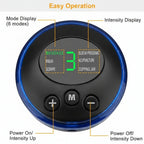 Control panel with mode display and buttons for an electronic device, labeled for easy operation.