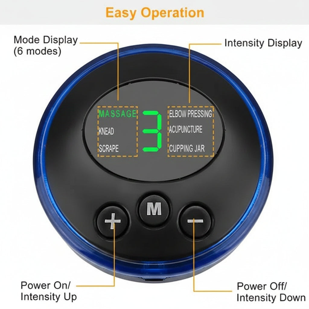Control panel with mode display and buttons for an electronic device, labeled for easy operation.
