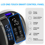 LCD one-touch smart control panel with digital display and text on a white background