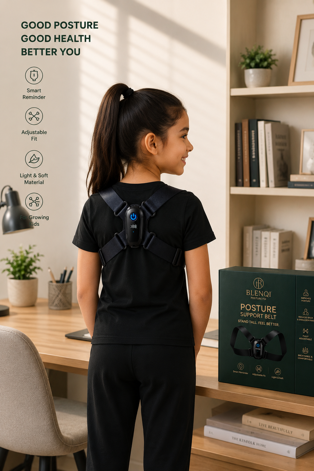 Blenqi Kids Smart Posture Support wearable device
